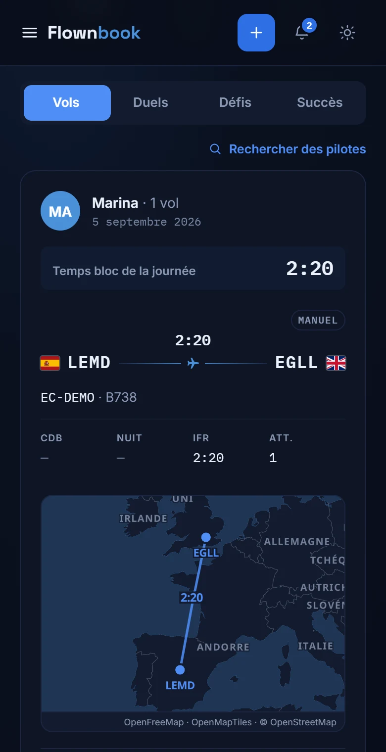 Activité des amis avec routes partagées et boutons pour réagir et commenter.